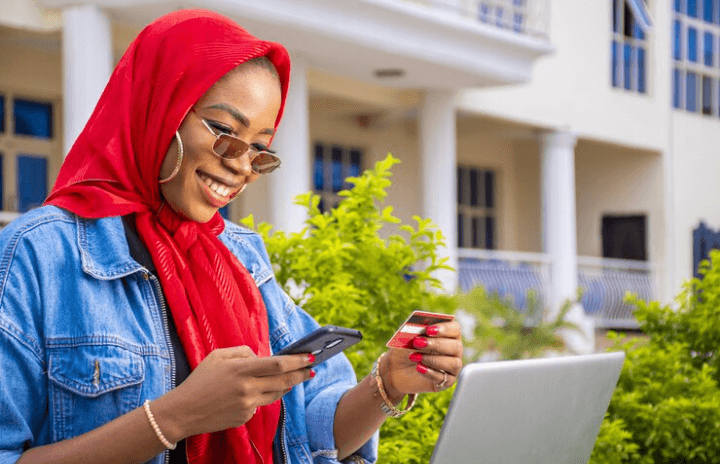 Image of a girl making payment